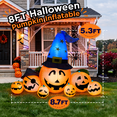 thumbnail image 5 of Goosiay 8.7ft Long Halloween Inflatable Pumpkin Decoration with Built-in LED Lights, Large Outdoor Blow-Up Yard Decor for Lawn, Garden, Porch, Haunted House and Halloween Party, 5 of 10