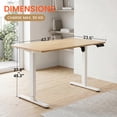 thumbnail image 2 of MAISNTAYS Electric Height Adjustable Desk - White with Nature Wood Color, 2 of 16