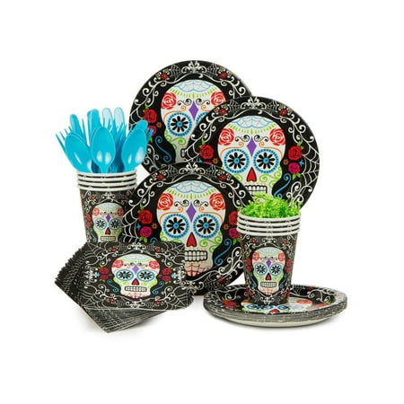Day of the Dead Standard Halloween Party Supplies Kit (Serves 18)