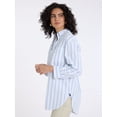 thumbnail image 2 of U.S. Polo Assn. Women's Relaxed Long Sleeve Stripe Button Down Shirt, Sizes XS-XL, 2 of 5
