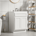 thumbnail image 3 of Vanity Art 24 Inch Double Shutter Door Bathroom Vanity Base Cabinet with Soft Closing Shaker Drawer, Strudy Floor Mount Storage Cabinet Organizer for Bedroom, Living Room, Kitchen, VA4024-W., 3 of 9