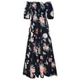 thumbnail image 3 of Robes Bohème Floral Femmes Off-The-Shoulder Flowy A-Line Plage Partie Maxi Robe de Retour Robes, 3 of 7