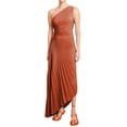 thumbnail image 1 of Mialoley Femmes Robe Longue, Sans Manches une Épaule Plissée Robe Irrégulière Évidée pour Cocktail, 1 of 9
