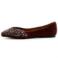 thumbnail image 2 of Ollio Women's Shoes Faux Suede Rhinestone Studded Pointed Toe Ballet Flats F206, 2 of 6