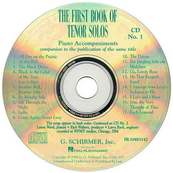 FIRST BOOK OF TENOR SOLOS SET OF 2 ACCOMPANIMENT CDS