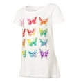 thumbnail image 1 of Hanes Filles Graphique Peplum Manches Courtes T-Shirt, S, Grille Papillon/blanc, 1 of 1