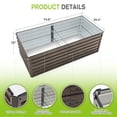 thumbnail image 2 of Leumius 1-Pack 6x3x2 FT Metal Raised Garden Beds, Reinforced Rustproof Colored Steel Planter Boxes for Vegetables, Flowers, Herbs and Succulents Walnut, 2 of 9