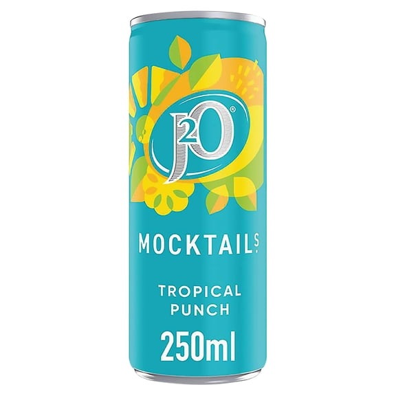 J2O Mocktail Tropical Punch 250ml Can, Imported from Britain