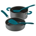thumbnail image 6 of Rachael Ray Tools and Gadgets 2 Piece Lazy Flexi Turner and Scraping Spoon Kitchen Utensil Set, Teal, 6 of 6