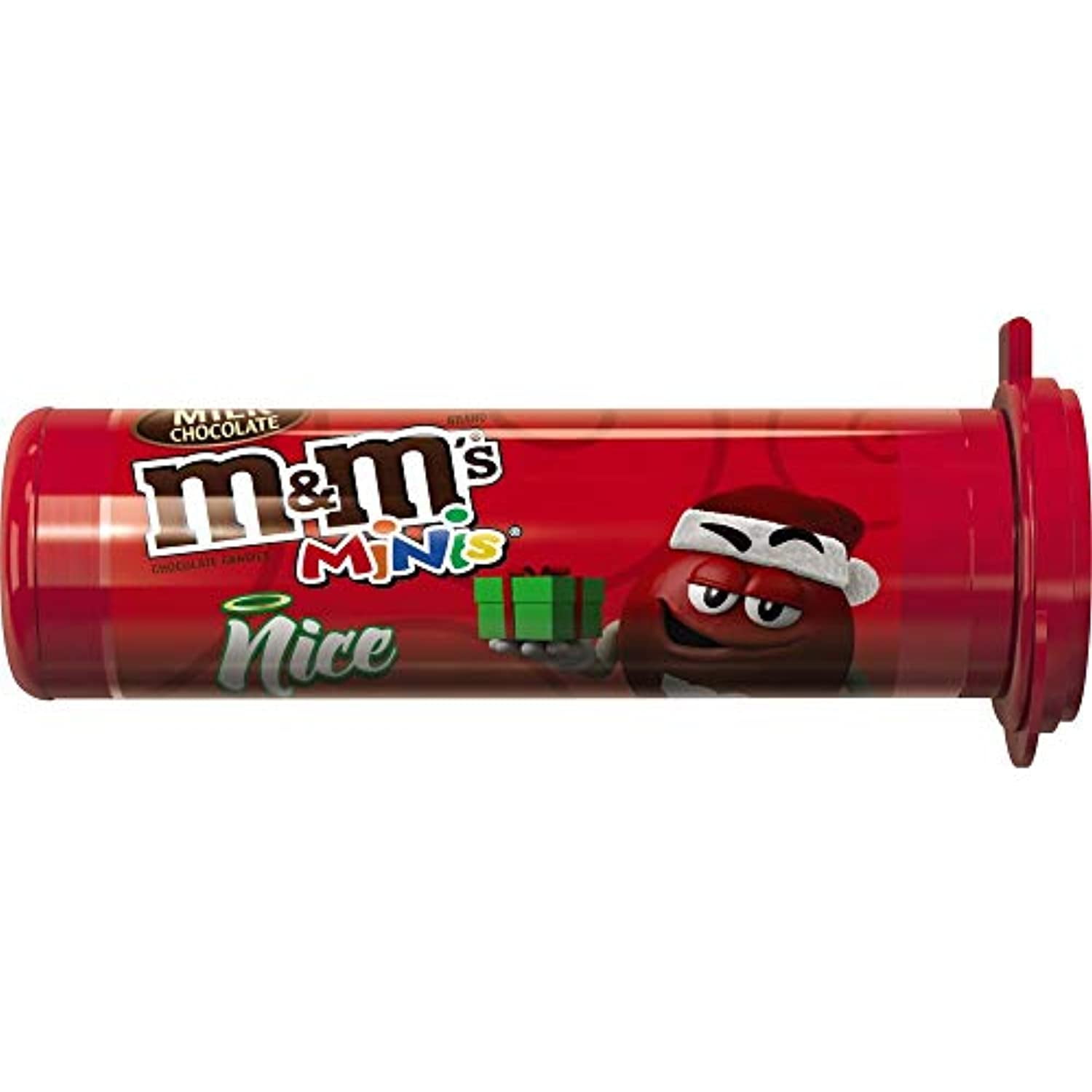 M&M's Holiday Minis Chocolate Christmas Candy 4 Pack Tube, 4.32 Oz