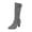 Grey, variant on YOUSNH Women's Autumn And Winter Fashion Suede Fine Heel Solid Color Mid Calf Boots Temperament Comfortable Boots Women Boots Grey 8