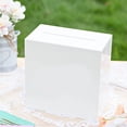 thumbnail image 7 of UNIQOOO White Acrylic Card Box w/Slot, Thick DIY Wedding Box Blank No Print, Large 10x10x5.5 in, for Reception Decoration Fundraiser Money Box Election Ballot Graduation Keepsake Party Favor, 7 of 7