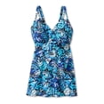 thumbnail image 3 of Swim 365 Women's Plus Size Loop-Strap V-Neck Tummy Control Two-Piece Swim Dress, 3 of 6