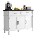 thumbnail image 2 of ROGALIS 48"Buffet Cabinet with Storage, Sideboard Cabinets with 2 Drawers and 3 Doors , Farmhouse Coffee Bar Cabinet with Adjustable Shelves for Living Room Dinning Room Kitchen,Black&White, 2 of 6