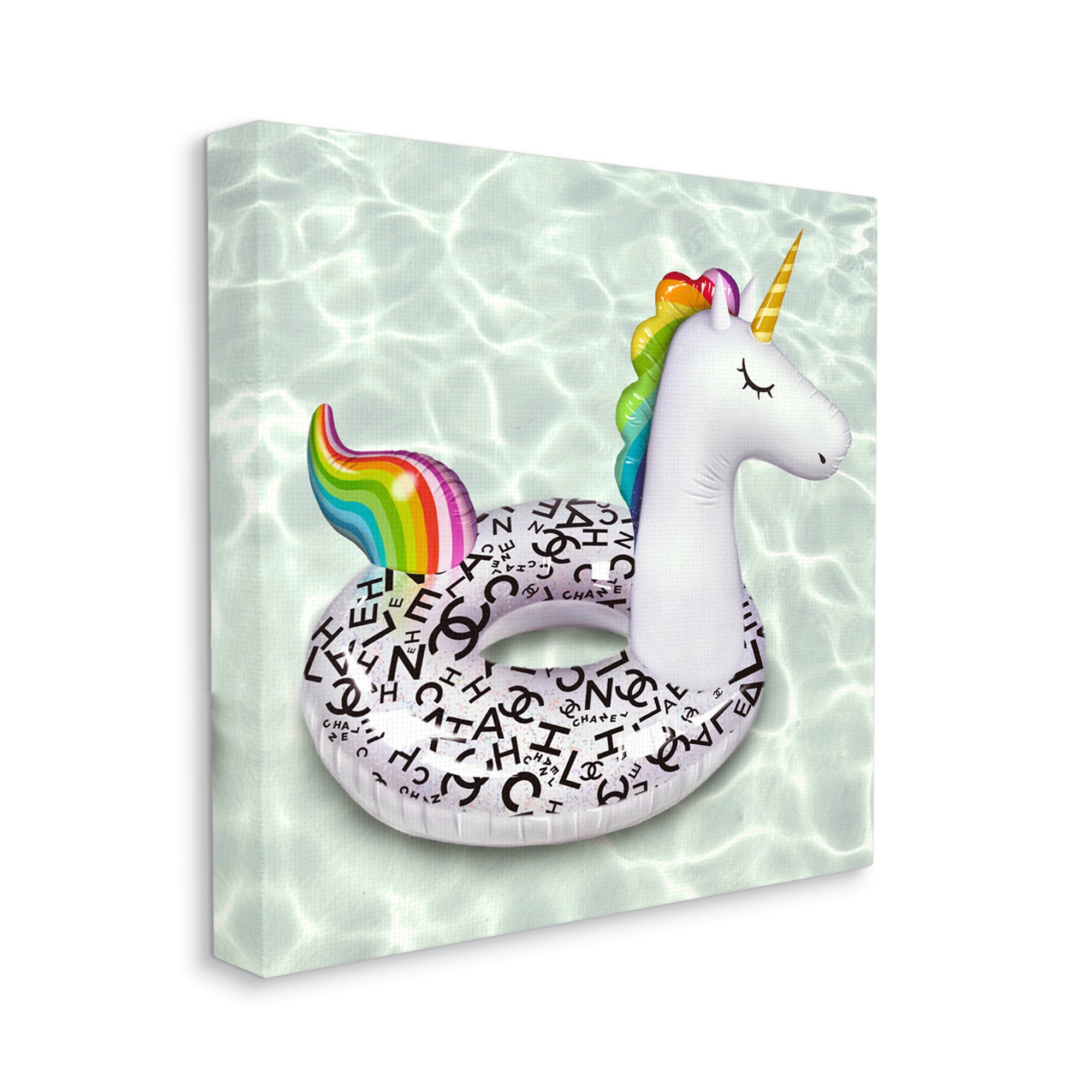 Stupell Industries Trendy Unicorn Pool Ring Patterned Upscale Glam Graphic Art Gallery Wrapped Canvas Print Wall Art, Design by Ziwei Li