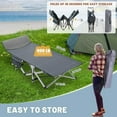 thumbnail image 3 of ABORON Camping Cot XL Folding Twin Cot for Outdoor with 2 Sided Cushion & Carry Bag, 28" Wide Foldable Sleeping Cot for Adults, Protable Cots Bed, 900LBS(Max Load), 3 of 8