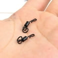 thumbnail image 3 of koolsoo 50pc Matt Black Quick Change Swivels for Carp Fishing Tackle Chod Rigs Links, 3 of 7
