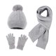 thumbnail image 1 of Sombreros para mujer y hombre, gorro de punto, bufanda cálida, guantes, jersey grueso de tres piezas, gorro para mujer., 1 of 3