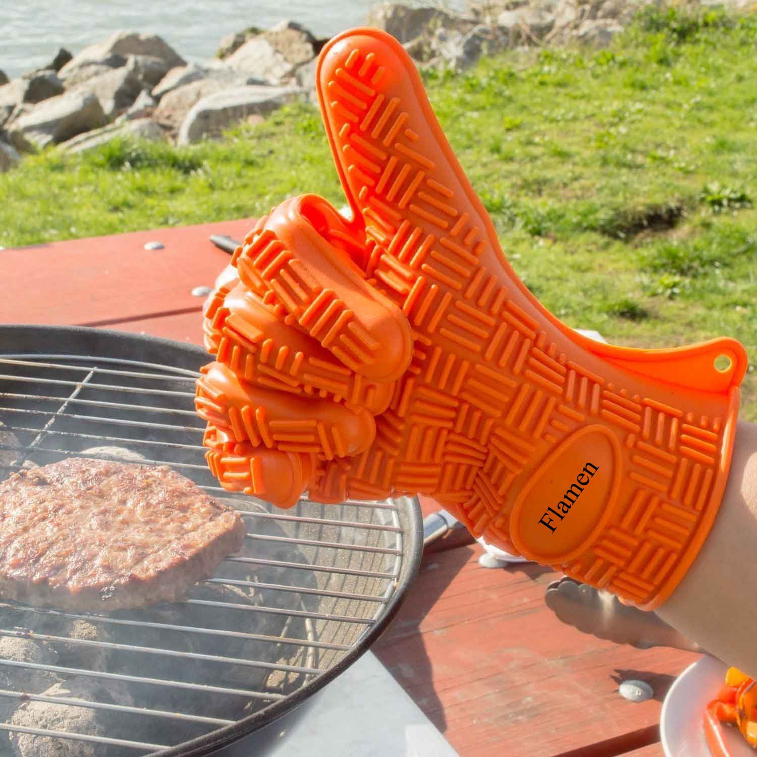 Kitchen and Cooking. ArrowUp BBQ Grill Gloves Silicone Oven Mitts Heat Resistant Barbecue Accessories for Grilling 