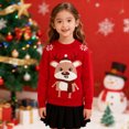 thumbnail image 2 of DHFJKG Toddler Boys Girls Christmas Sweater Cartoon Reindeer Warm Knitted Sweater Long Sleeve Crewneck Knitwear Comfort Tops, 2 of 9