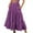 Purple, variant on Fashion Women's Solid Casual Pocket Ruched Ruffles Elastic Waist Skirts
