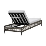 Armen Living Alegria Outdoor Aluminum Adjustable Chaise Lounge Chair in Gray