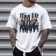thumbnail image 2 of Playeras Hombre Cuello V Camiseta Casual De Manga Corta Con Estampado Para Hombre Tops De Moda C, 2 of 4