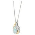 thumbnail image 2 of Brilliance Fine Jewelry Created Opal Diamond Accent Necklace in Sterling Silver and 10kt Yellow Gold,18", 2 of 5