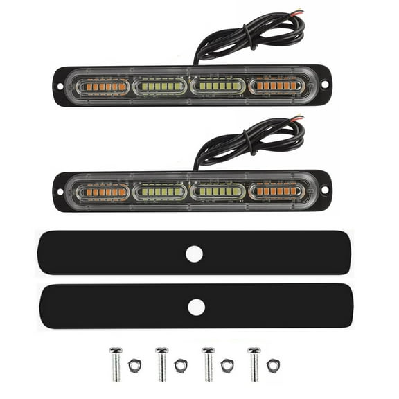 TAPDRA Emergency Strobe Light Bars 24 LED Yellow White 12-24V for Tow Truck Snow Plow Construction