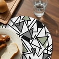 thumbnail image 3 of Sage Green Black Geometric Round 13 Inch Placemats Set of 4, Abstract Art Modern Line HeatResistant Non Slip Place Mats for Dining Table, Wipeable Braided Kitchen Table Mats for Housewarming, 3 of 9