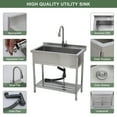 thumbnail image 6 of 36 in. Freestanding Stainless Steel Single Bowl Commercial Utility Sink with Faucet for Laundry Room, 6 of 11