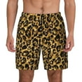 thumbnail image 2 of Goofa Gold Glitter Leopard Printed Men's Swim Trunks Board Shorts Quick Dry Mens Swimming Trunks with Compression Liner,Breathable Fit Hawaii Beach Shorts-, 2 of 9