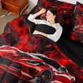 thumbnail image 4 of Erosebridal Red Race Car Bedding Sets King Size,Smoky Racing Car Comforter Sets with Sheets,Extreme Sports Theme Bed in a Bag King Size For Youth,Super Cozy Room Decoration Reversible,7-Piece, 4 of 6