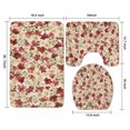 thumbnail image 3 of Multicolor Christmas Floral Pattern Bathroom Rugs Sets 3 Piece,Toilet Cover Set,Absorbent Non Slip Bathroom Mats Sets with U-Shaped Contour Rug Toilet Rug Set, 3 of 5