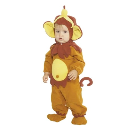 Rubies Infant Boys & Girls Monkey Costume With Banana Hat Baby Romper