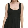 thumbnail image 4 of Women's Tiered Smocked-Back Tank Dress Black L, 4 of 4