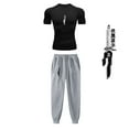 thumbnail image 1 of Anime Jujutsu Kaisen Compression Set Performance GYM Set Men‘s Athletic Workout Quick Dry Shirts+Sweatpants Unisex Sportwear, 1 of 7