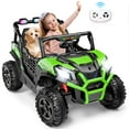 thumbnail image 3 of Joyracer 4WD 24 V Ride on Toys UTV with 2 XL Seaters, 4*200W Motor Kid Electric Power Car Wheels with Remote Control, LED Lights, Spring Suspension, 3 Speeds, Bluetooth Music, Green, 3 of 14