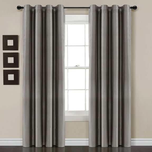 Lush Decor Blackout Faux Silk Window Panel - Dark Gray - Single - 84 x 52