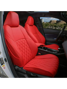 EKR Custom Fit Accord Car Seat Covers for Honda Accord LX 2018 2019 2020 2021 2022 - Full Set Leatherette Seat Covers (Red)