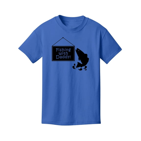 Gravity Trading Fishing with Daddy Youth Cotton Tee - Royal - X-Large