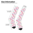 thumbnail image 2 of Naloa gray stripes and hearts Knee Socks, High Socks Long Stretchy Sock Women Knee High Stocking, Long Socks for Women, 2 of 6