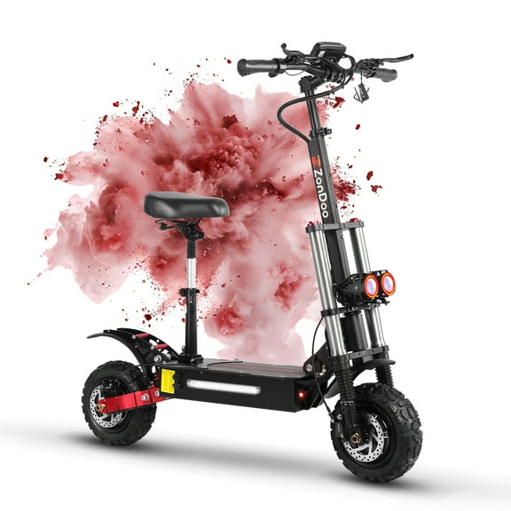 ZonDoo All Terrain Adults 54 mph Electric Scooter with Seat, 50.00 in x 24.00 in x 55.00 in, 150 lb