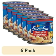(6 pack) Sweet Sue Chicken & Dumplings, 14g Protein per Serving, Made from Scratch Recipe, Heat and Serve Meal, Shelf Stable Can, 24 oz
