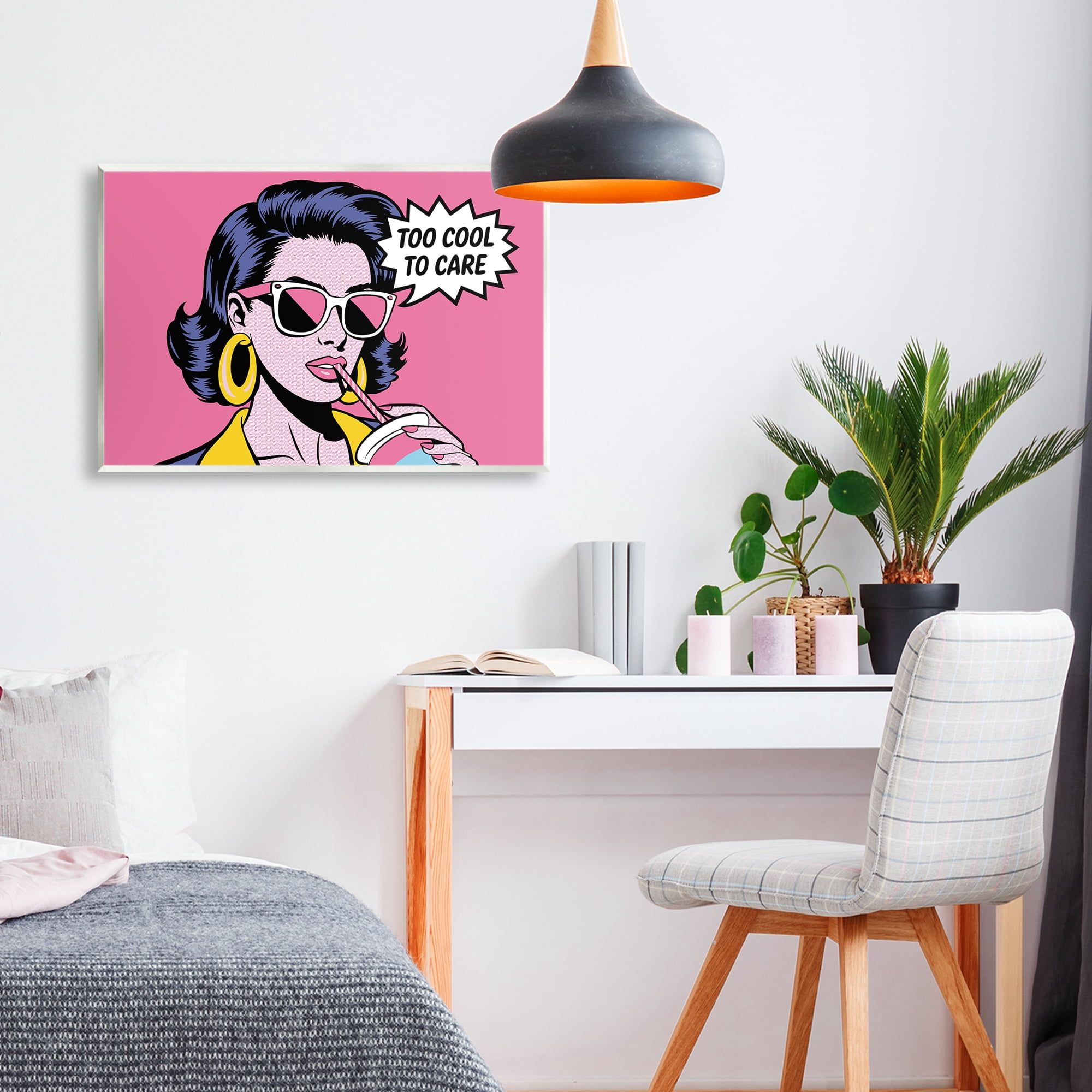 Stupell Industries Too Cool To Care Iconic Wall Plaque Art, design by Andreas Magnusson