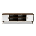 thumbnail image 3 of Allora Modern 2-Door Wood TV Stand for TVs up to 70" in White/Brown, 3 of 9