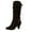 Black, variant on HaiMao Slouchy Knee High Boots Women Fall Boots for Women Buckle Strap Kitten Heel Suede Winter Boots Long Tall Dress Boots Yellow 9.5(43)