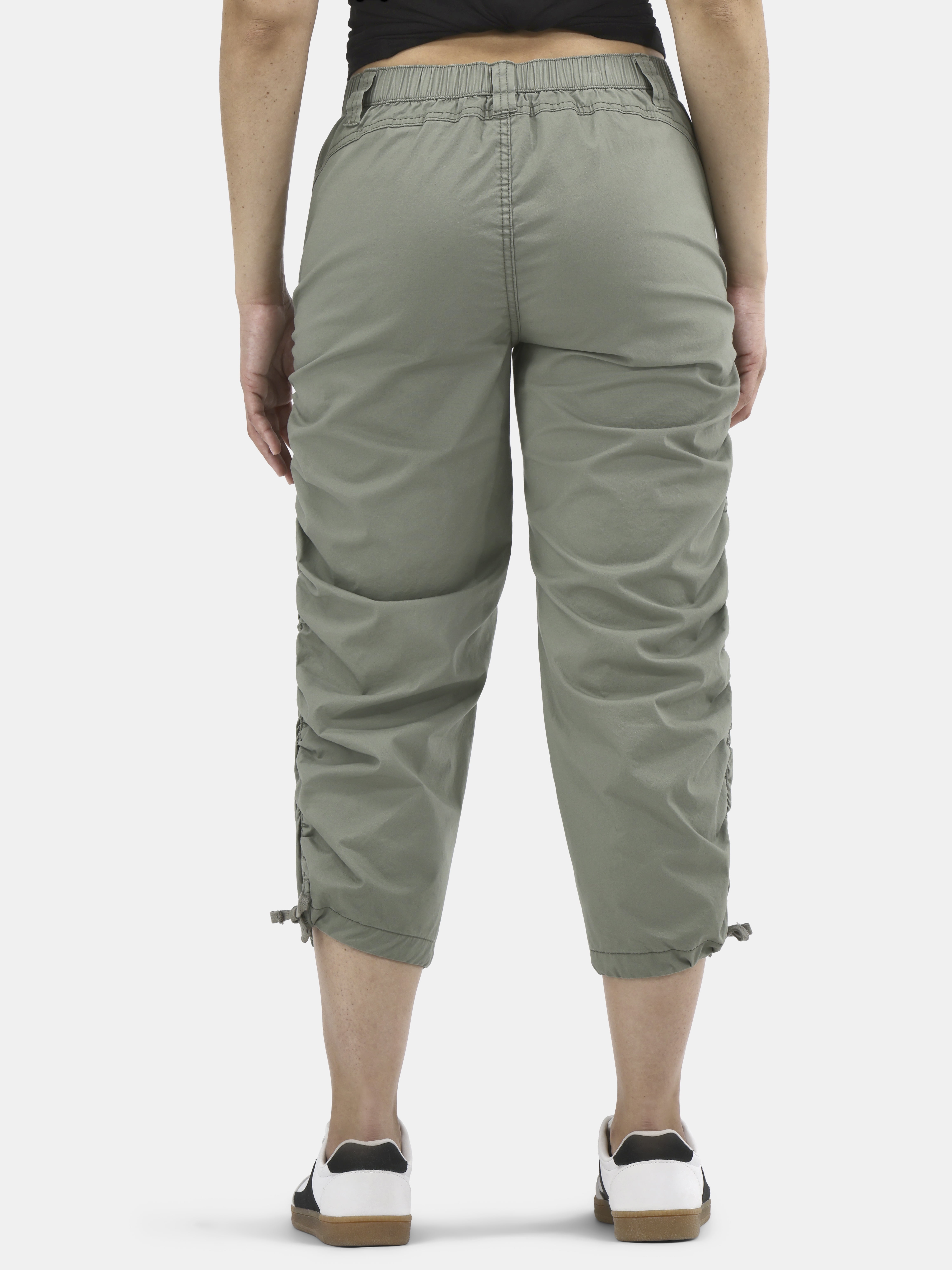 パンツ nuit.drawstring cropped cargo No Boundaries Women's Ruched Crop Cargo Pants 22 Inch Inseam