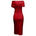 thumbnail image 5 of Bigersell Long Dresses for Women formal Women Short Sleeve Summer Bandage Solid Color Backless Strapless Party Long Maxi Dress a Line Dresses Female Women's Plus Faux-Wrap Dresses, Style 21592, Red L, 5 of 5
