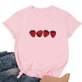 thumbnail image 2 of Strawberry T-Shirts for Women Fruit Graphic Print Short Sleeve Crew Neck Tees Garden Clothing Gardener Gift Tops, 2 of 3